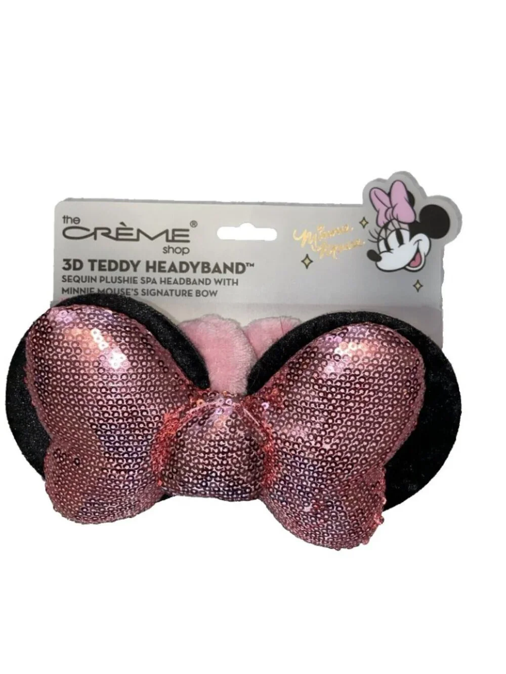 MINNIE MOUSE Make Bag Cosmetic & 3D Teddy Headyband Disney The Creme Shop NWT